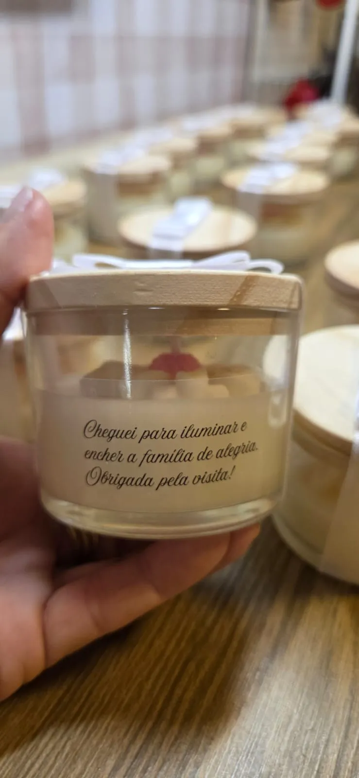 Potiche de vidro com vela 50 g e flor, foto 10