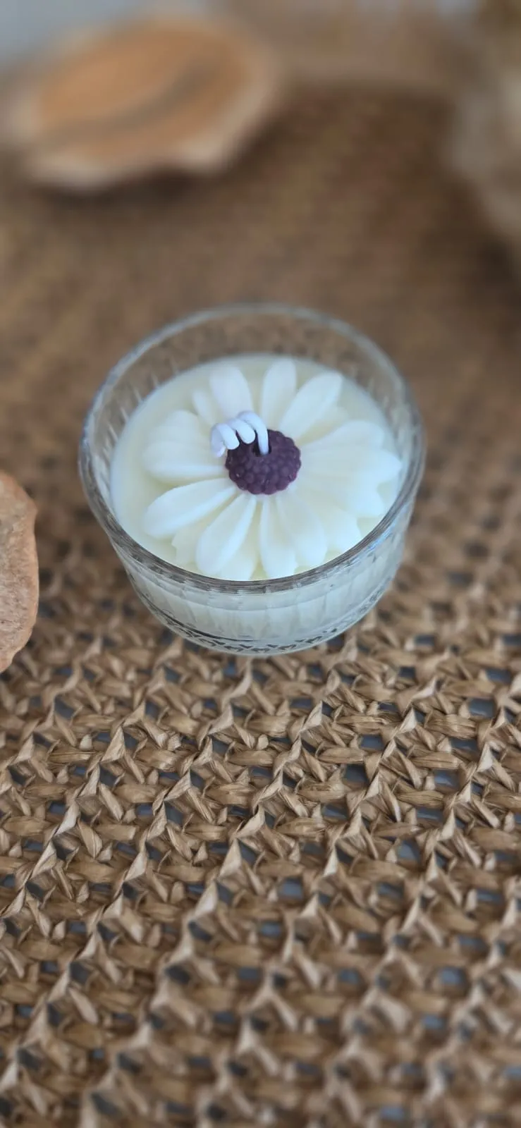 Potiche de vidro com vela 50 g e flor, foto 8