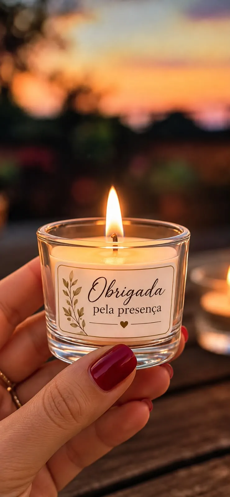 Vela personalizada 25 g em mini copo de vidro