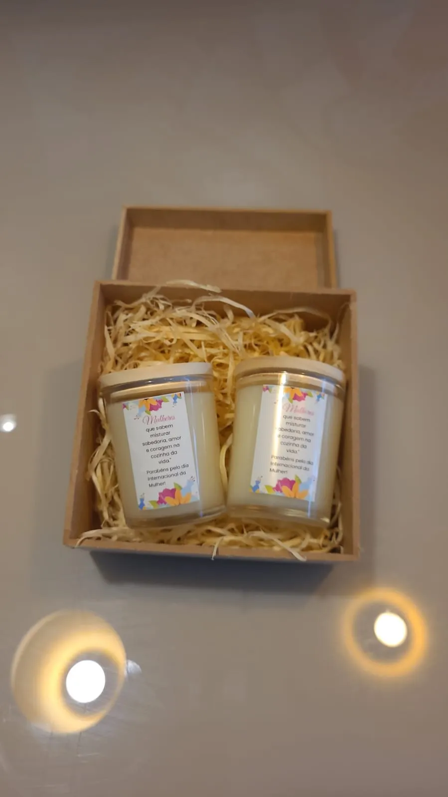 Caixa MDF com 2 velas 60 g