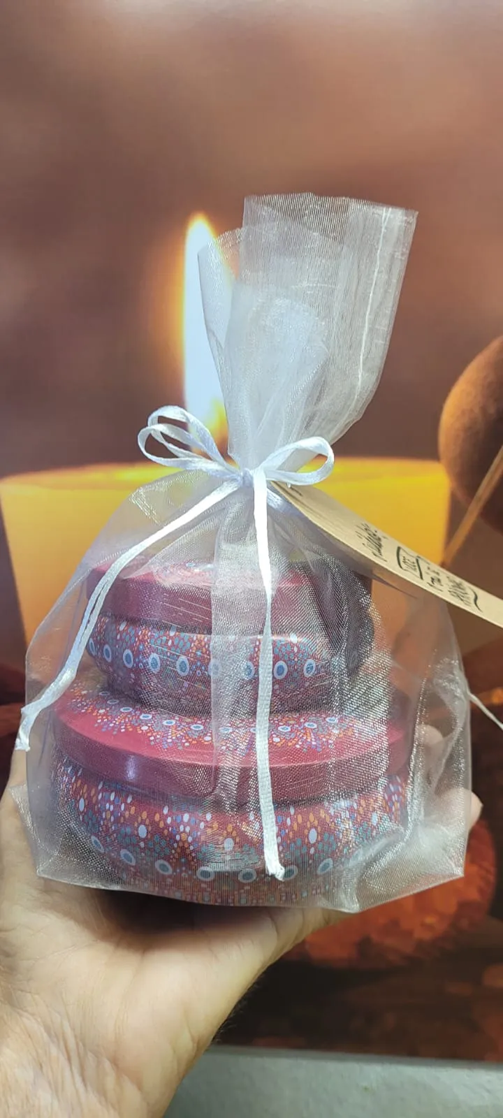 Kit 2 velas mandala (200 g e 120 g), foto 5