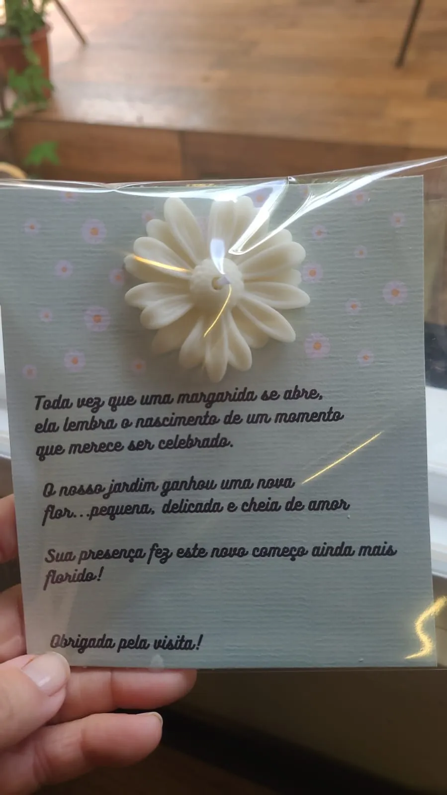 Card com vela margarida