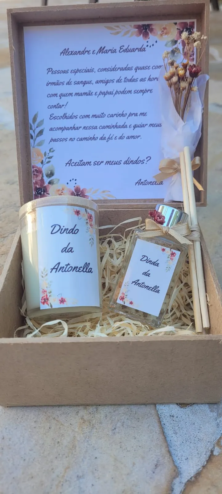 Box MDF com vela 70 g e difusor