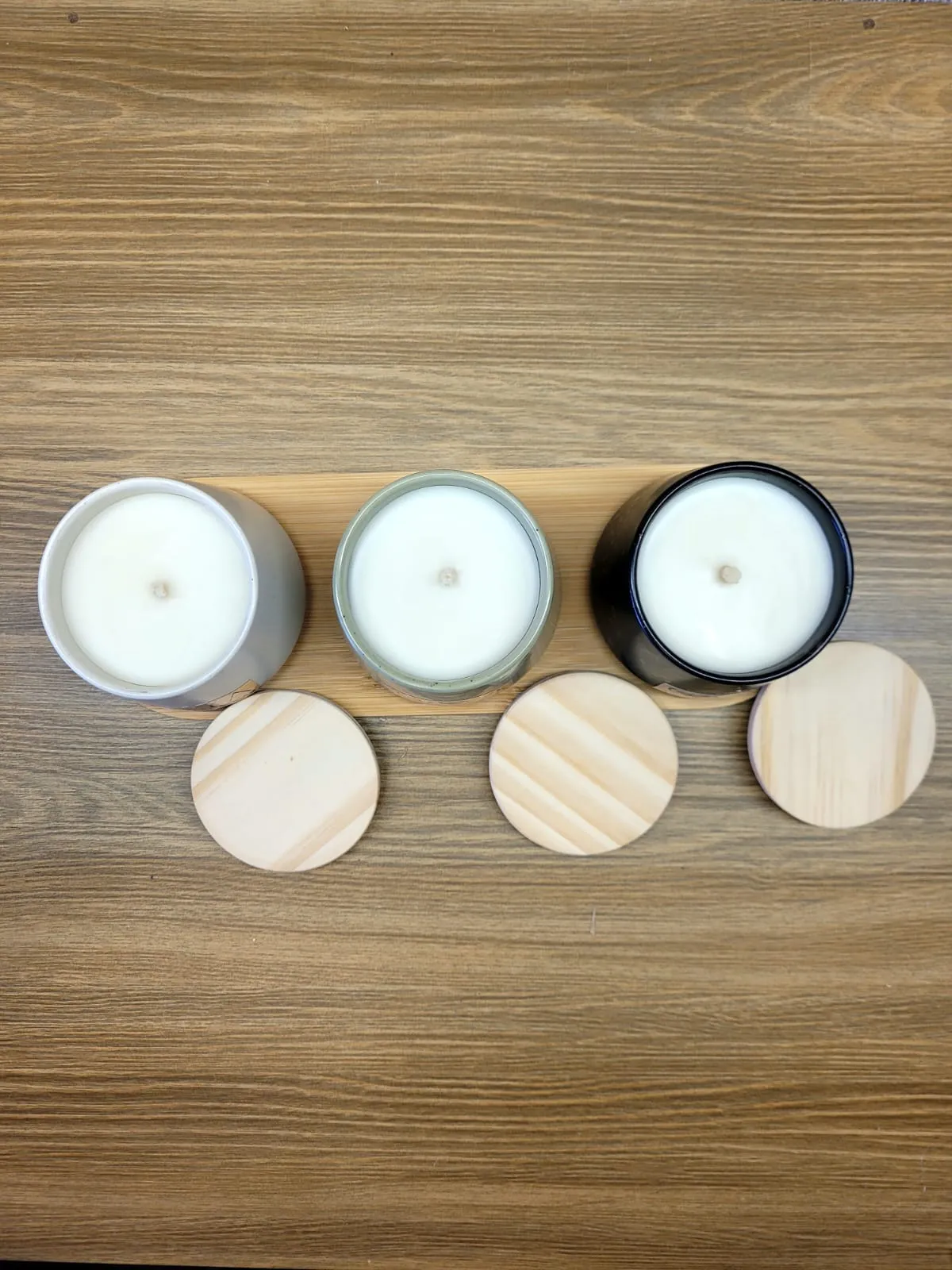 Trio de velas 200 g em cerâmica