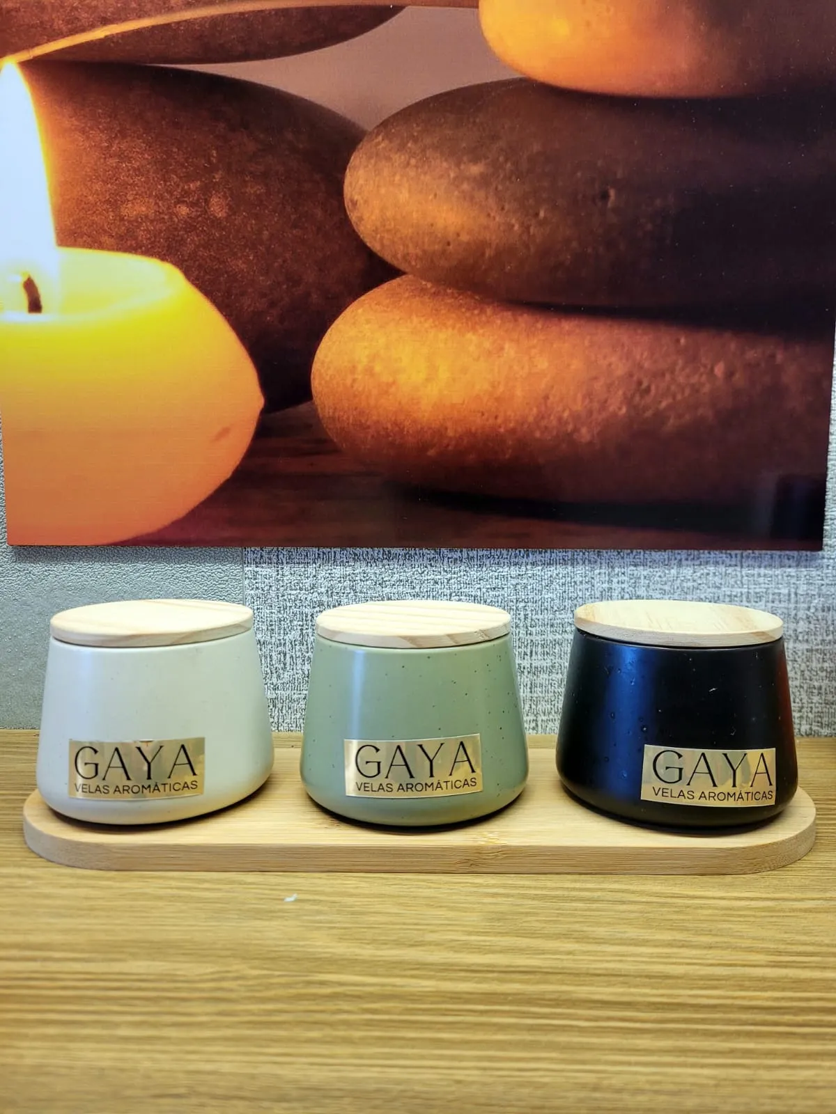 Trio de velas 200 g em cerâmica, foto 2