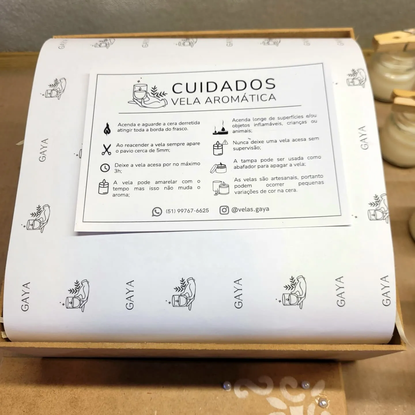 Box MDF com velas 200 g e 50 g, foto 2