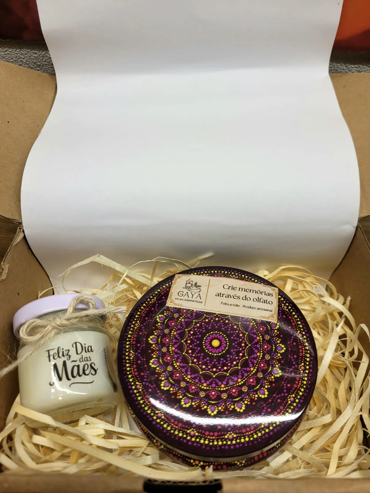 Box com vela mandala 120 g e vela 30 g