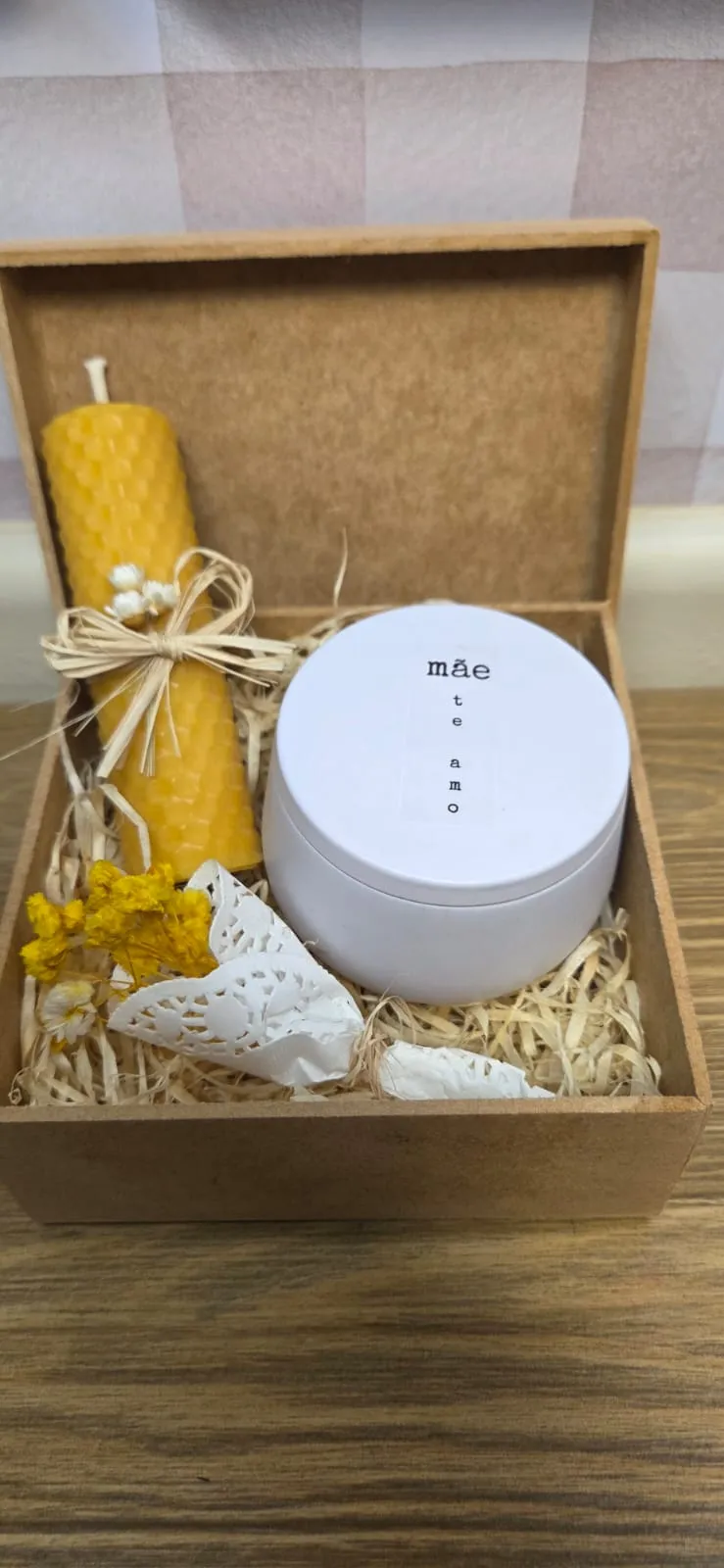 Box MDF com vela de cera de abelha e vela 120 g, foto 2